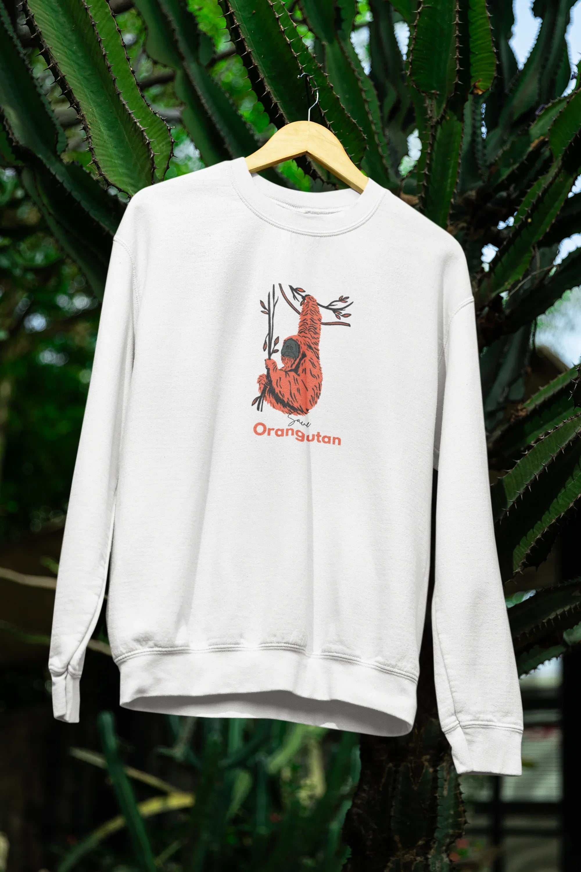 Save Orangutan Sweatshirt – Wildlife Conservation Statement Jumper - Alley Crafters