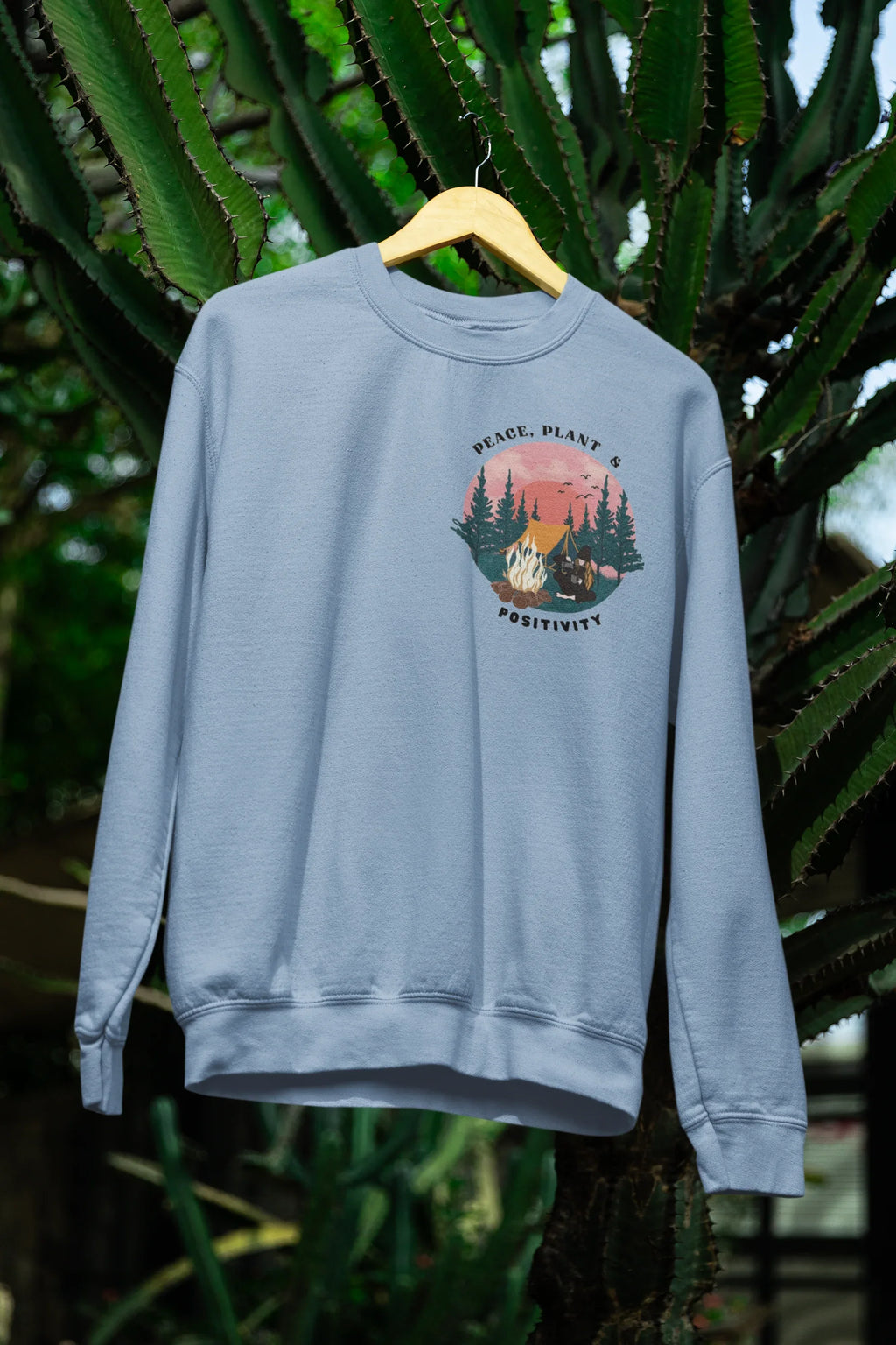 'Peace, Plant & Positivity' Cozy Outdoor Crewneck - Alley Crafters