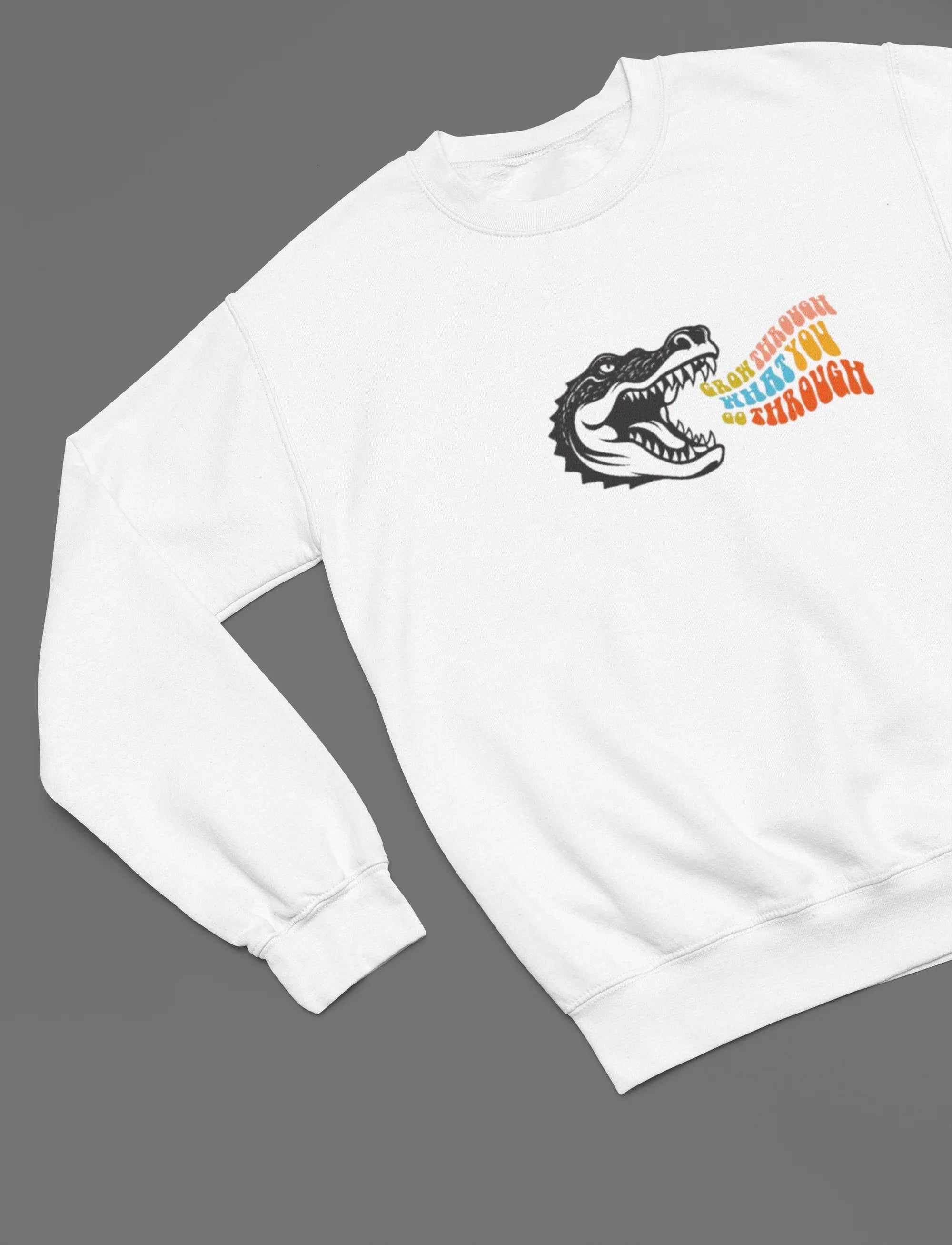Grow Through What You Go Through Sweatshirt – Tiger, Leopard or Crocodile Design - Alley Crafters