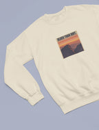 Light sand crewneck sweatshirt with front graphic print