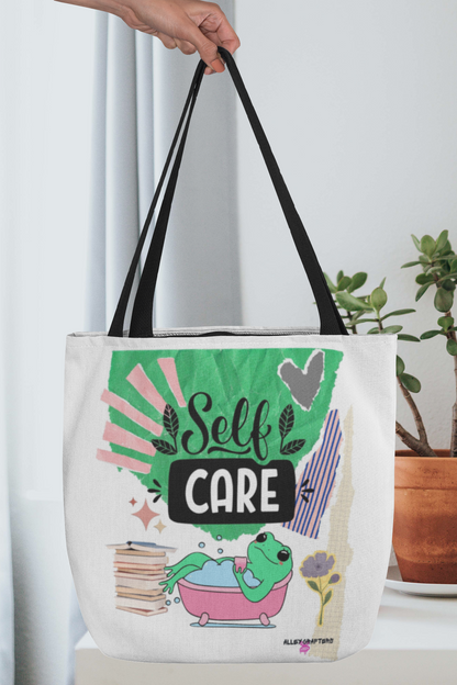Self Care Frog Tote Bag