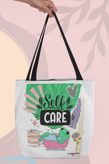 Self Care Frog Tote Bag