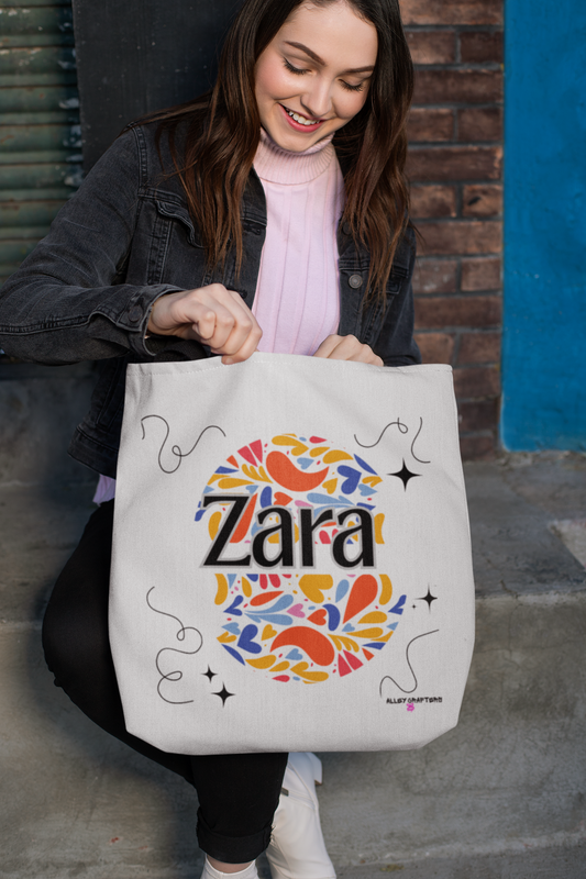 Your Name in Bloom – Personalised Floral Tote