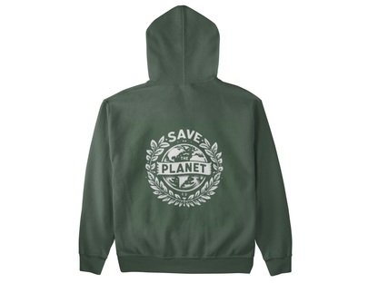 Hooded Sweatshirt - Save the Planet Eco-Friendly Design