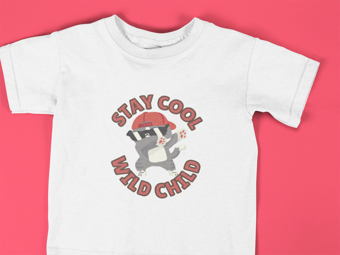 Kids 'Stay Cool Wild Child' Heavy Cotton Tee - Fun T-Shirt for Young Adventurers