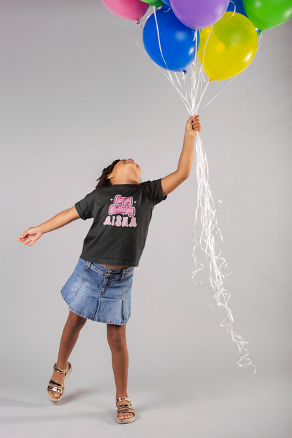 Kids Tee Personalised Name Happy Birthday T-Shirt