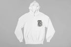 White child pullover hoodie with small 'Stay Wild Moon Child' chest graphic