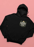 Black pullover hoodie with Nature Era chest logo and drawstring hood