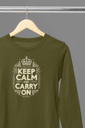 Long Sleeve Tee - Keep Calm & Carry On Design - Alley Crafters