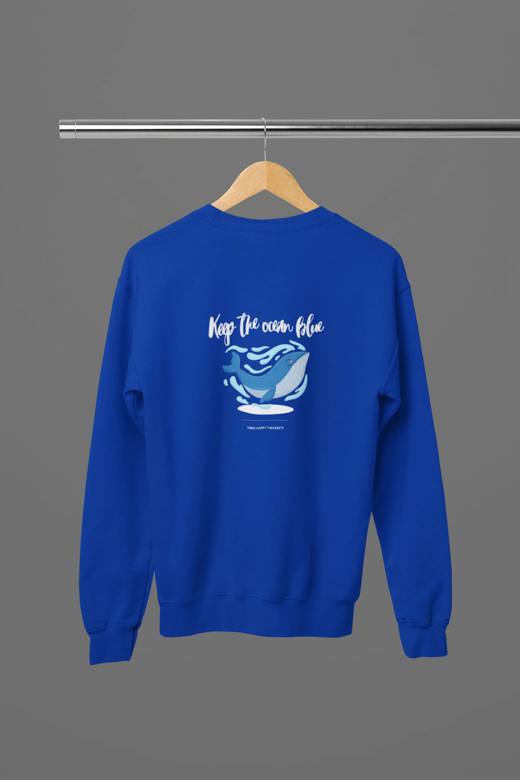 Keep the Ocean Blue Sweatshirt – Whale Graphic Eco Quote Crewneck, Nature & Ocean Lover Gift - Alley Crafters