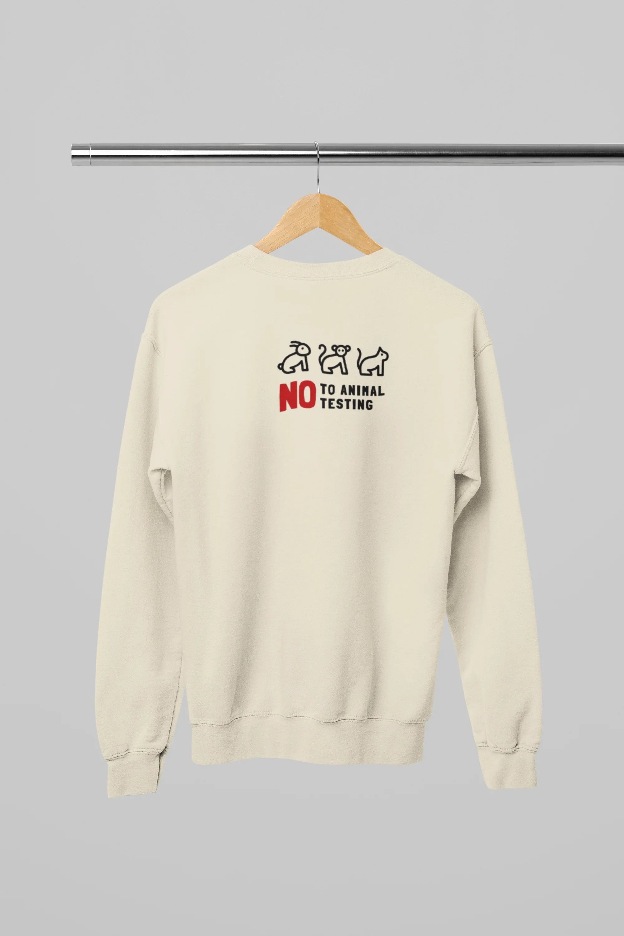 No to Animal Testing Sweatshirt – Cruelty-Free Statement Jumper - Alley Crafters