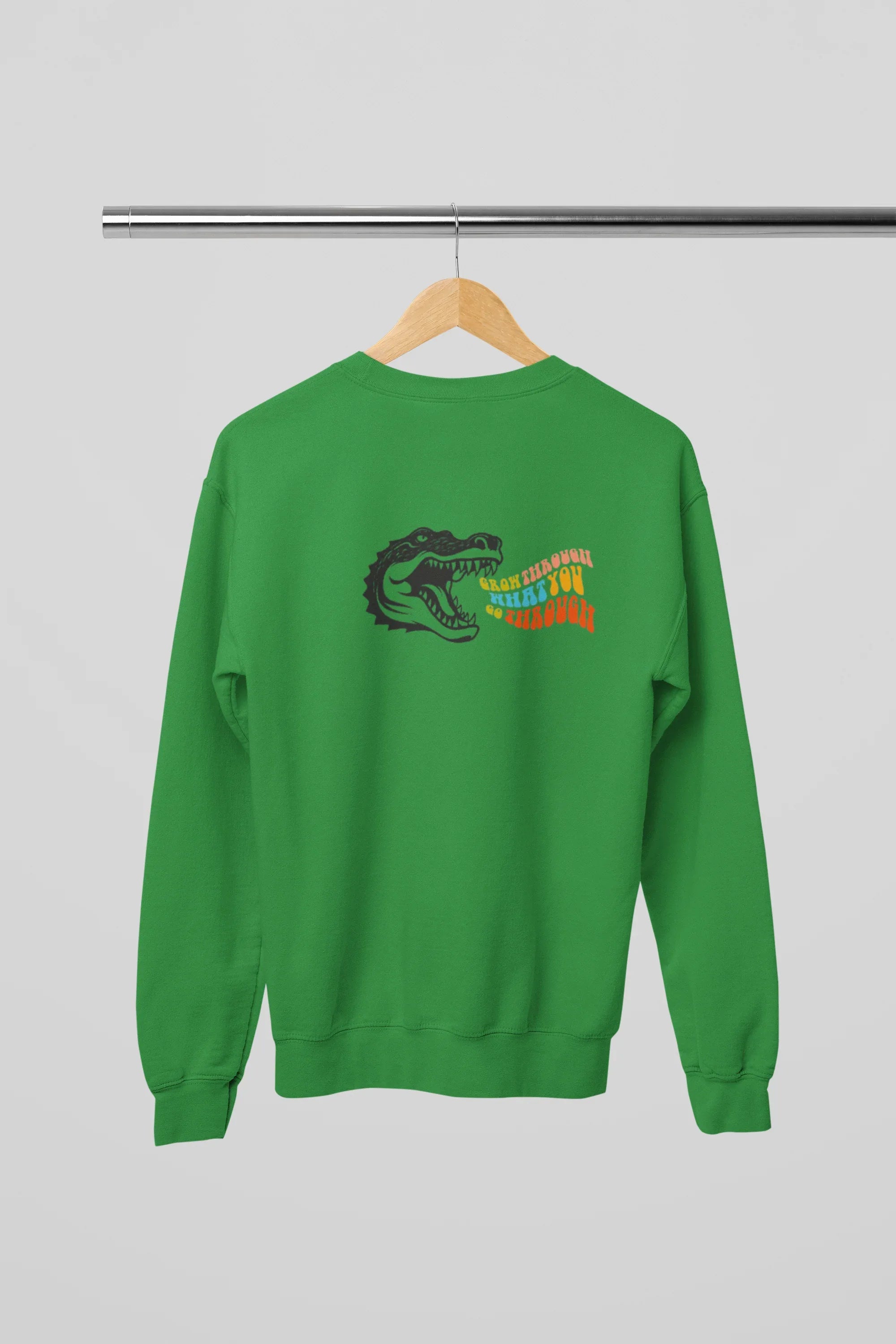 Grow Through What You Go Through Sweatshirt – Tiger, Leopard or Crocodile Design - Alley Crafters