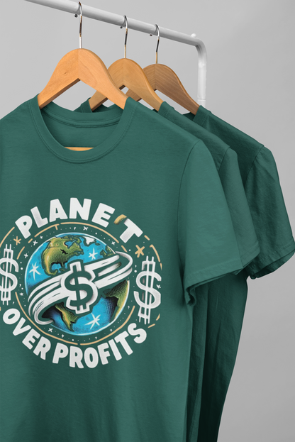 T-Shirt Planet Over Profits Eco-Friendly Unisex Softstyle