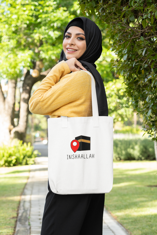 Cotton Tote Bag with Inshaallah Kaaba Design