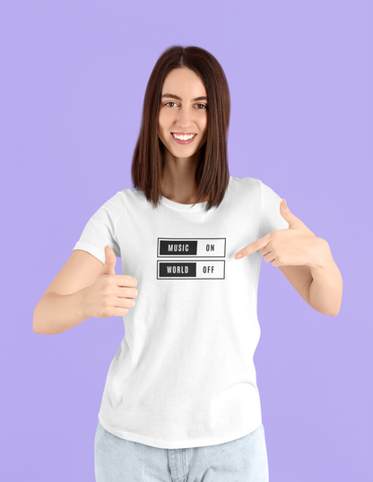 Music On, World Off Unisex Tee