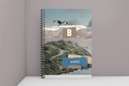 A5 wirobound notebook cover with monogram B and name Bardo