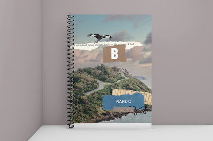 Coastal Collage A5 Wirobound Notebook — Personalised Monogram & Name
