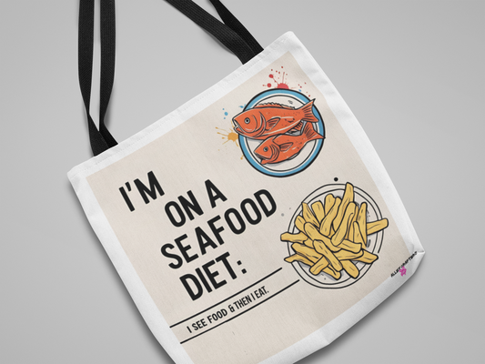 Quirky Seafood Diet Tote Bag
