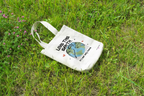 White canvas tote bag with Earth graphic and text Love the Earth, it’s our only home
