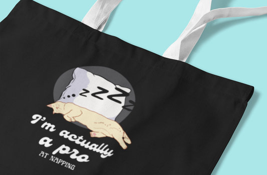 Funny Napping Canvas Tote Bag