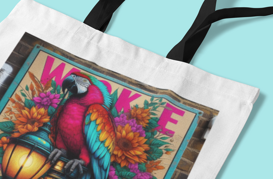 Canvas Tote Bag, Colourful Parrot