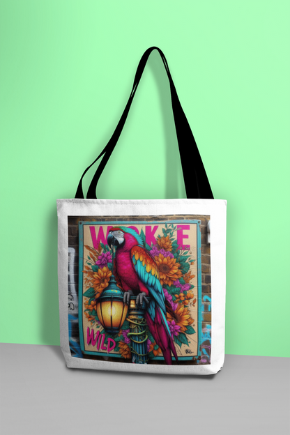 Canvas Tote Bag, Colourful Parrot