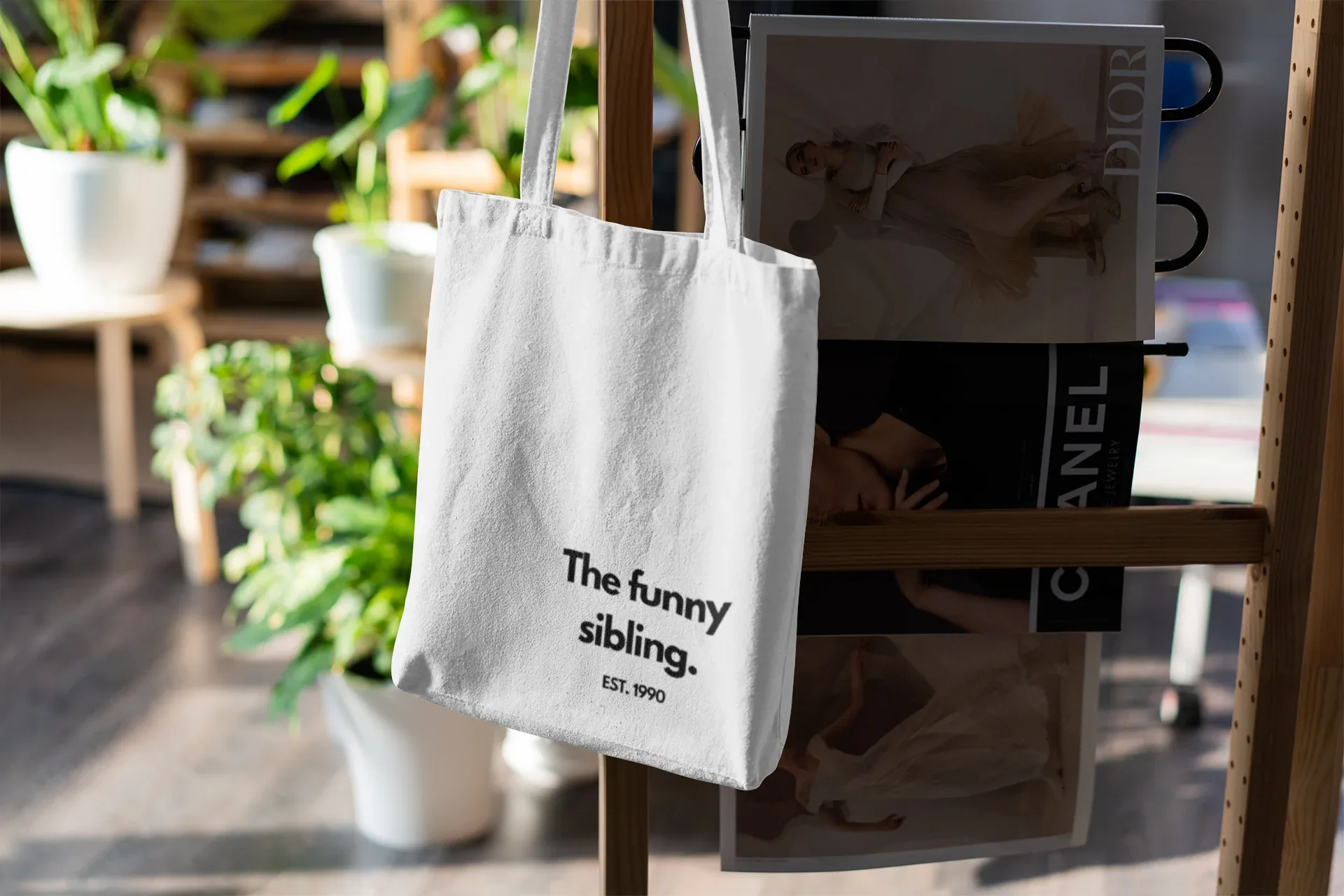 Personalised Sibling Tote Bag | Funny Family Gift | “The Favourite Sibling” EST Year Tote | Reusable Canvas Bag UK - Alley Crafters