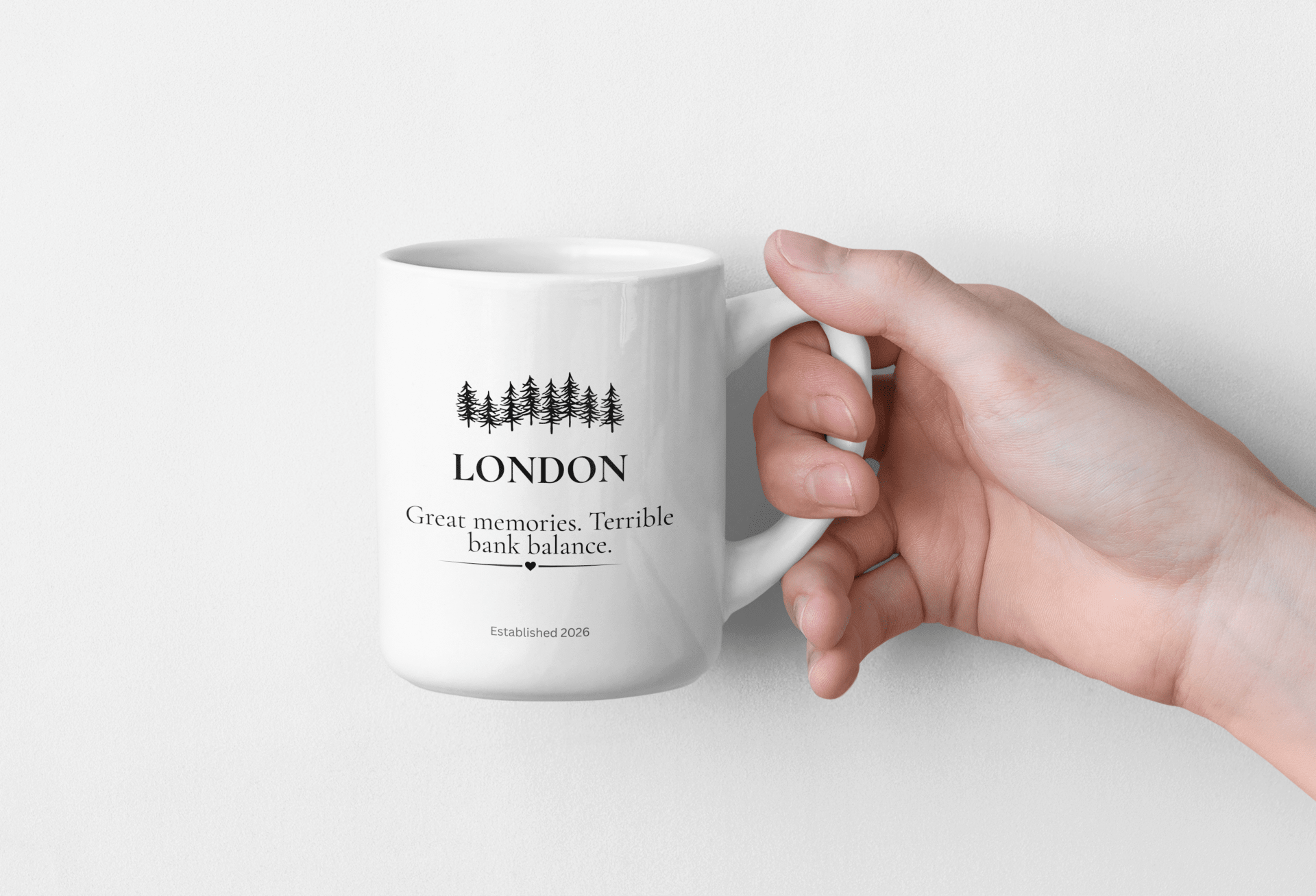 Personalised 'My Happy Place' Mug — Custom Location, Name & Year - AlleyCrafters