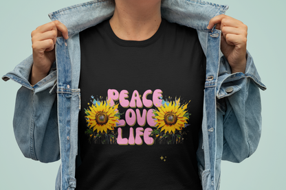 Peace Love Life T-Shirt - Unisex Softstyle