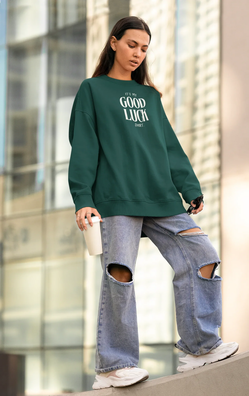 It’s My Good Luck Shirt Sweatshirt | Funny Good Luck Jumper | Positive Quote Gift UK - Alley Crafters