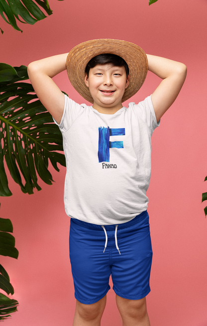 Personalised Children's Initial T-Shirt - Customisable Cotton Tee for Ages 4-12