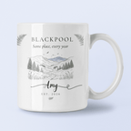 Personalised Mountain Scenic Mug — Custom Location, Text & Year - AlleyCrafters