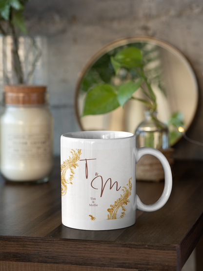 Elegant Customisable Wedding Mug for Couples