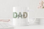White ceramic coffee mug with DAD and Est. 2022 print