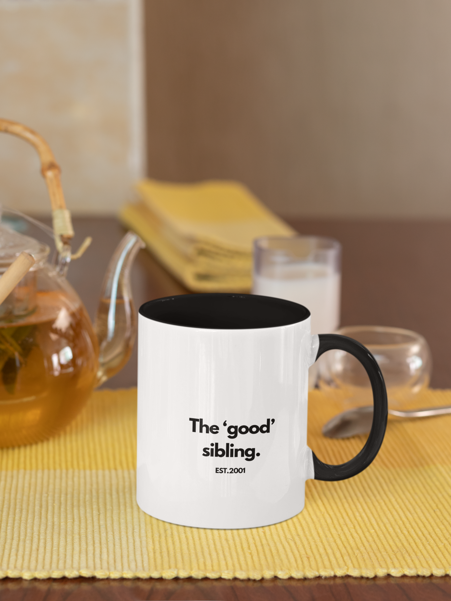 The Crazy Sibling EST 1990 Personalised Mug