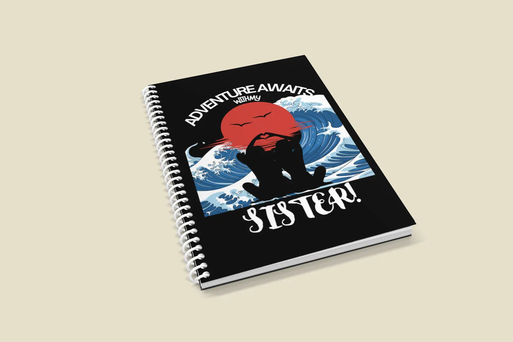 Adventure Awaits with My Sister A5 Spiral Notebook — Travel Journal for Sisters - Alley Crafters