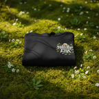 Black Nature Era hoodie folded, with embroidered chest logo.
