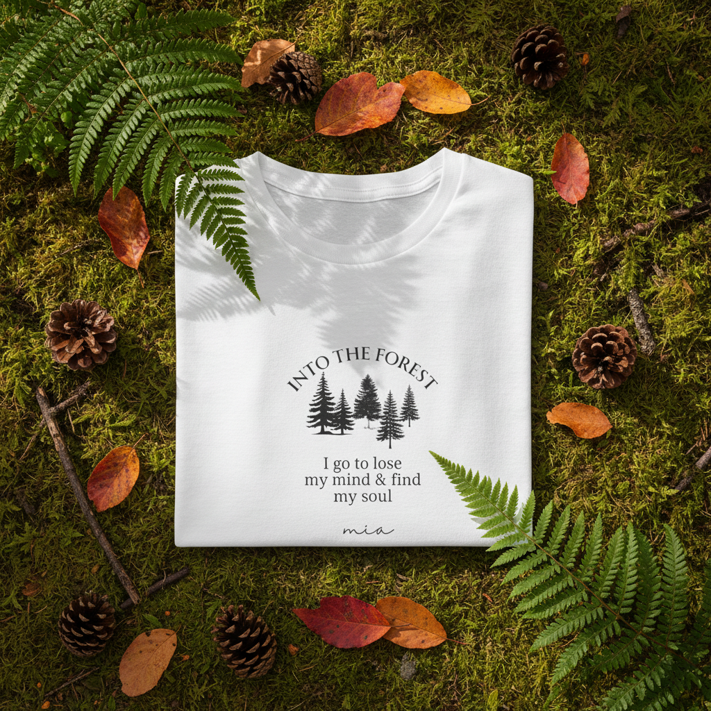 Mossy forest floor flat lay