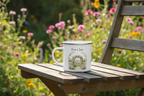 Mug on Rustic Wooden Garden Chair