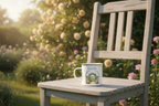 Mug on White Painted Garden Chair