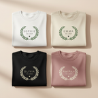 Multi-colour folded tees flat lay