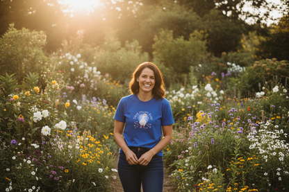 Mum wearing t-shirt outdoors in nature