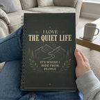Natural UGC photo of the Quiet Life notebook on a lap