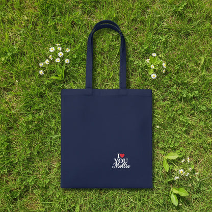 Personalised 'I Love You' Tote Bag | Custom Name Cotton Gift Tote - Alley Crafters