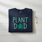 Navy crewneck sweatshirt with “PLANT DED” plant graphic on front