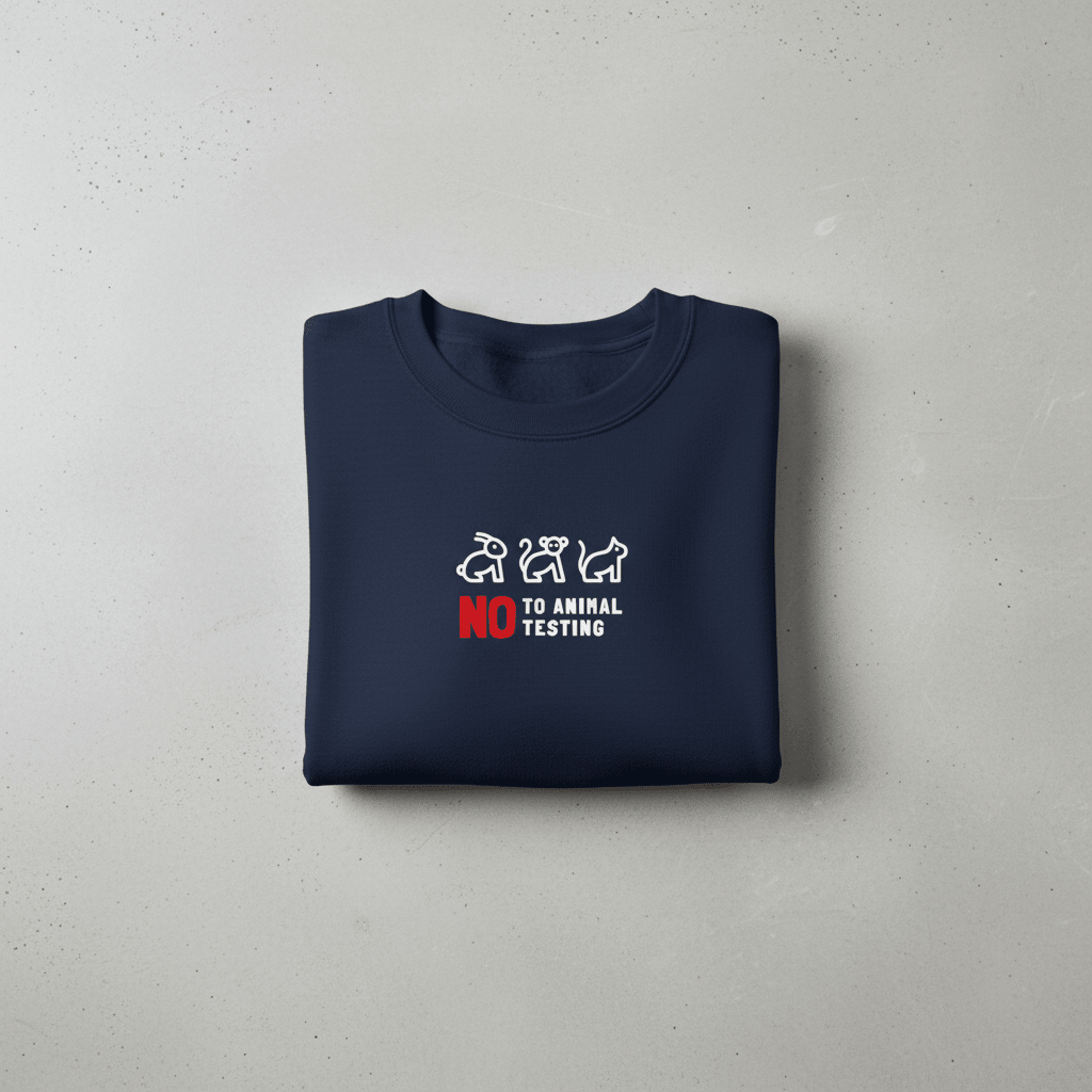 No to Animal Testing Sweatshirt | Cruelty-Free Statement Jumper - AlleyCrafters