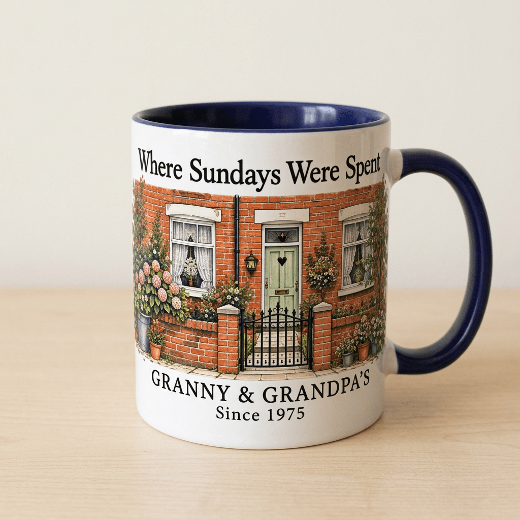 Personalised Family House Mug – Where Sundays Were Spent - #AlleyCrafters