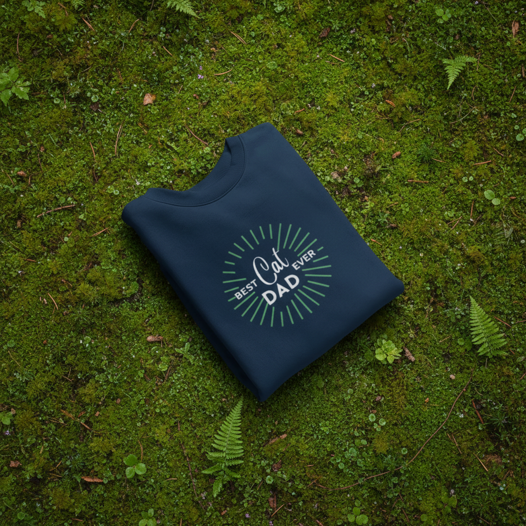 Navy moss flat lay
