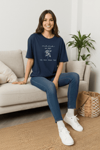 Navy floral mama T-shirt with 'mama est. 2012' and name line under print