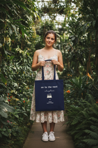 Navy tote — Aisha botanical garden